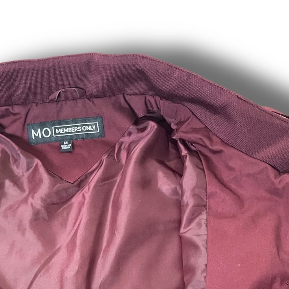 Members Only Maroon Men’s Classic Iconic Racer Jacket - Picture 8 of 11
